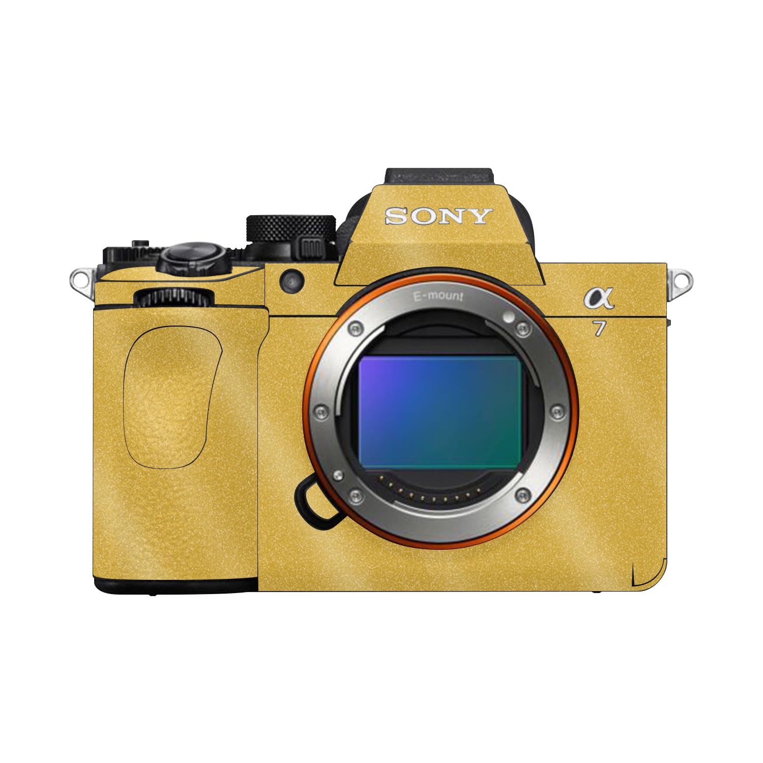 Glossy Glitter Camera Skin Compatible with Sony Alpha A7 Mark V (2025) - Solid Marigold - Premium 3M Vinyl Protective Wrap Decal Cover - Easy to Apply | Crafted in the USA by MightySkins
