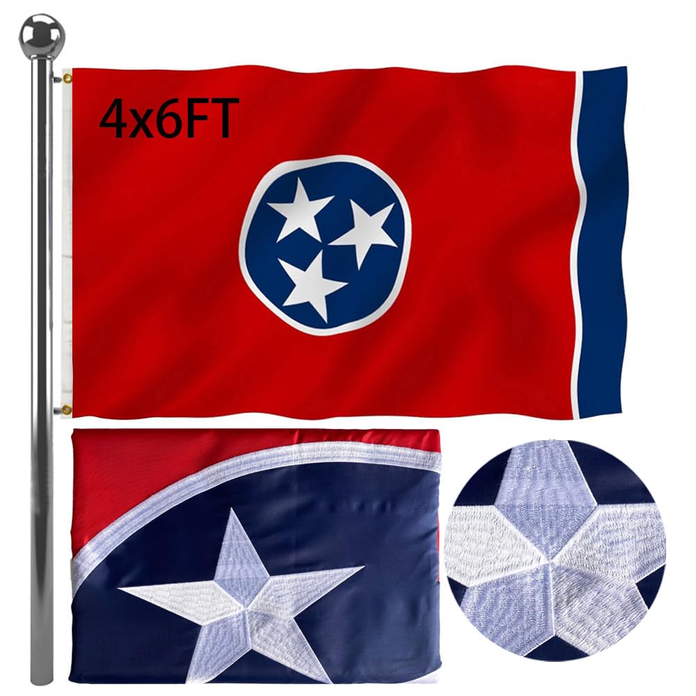 Drapeaux brodés du Tennessee Jayus 340D en nylon résistant extérieur