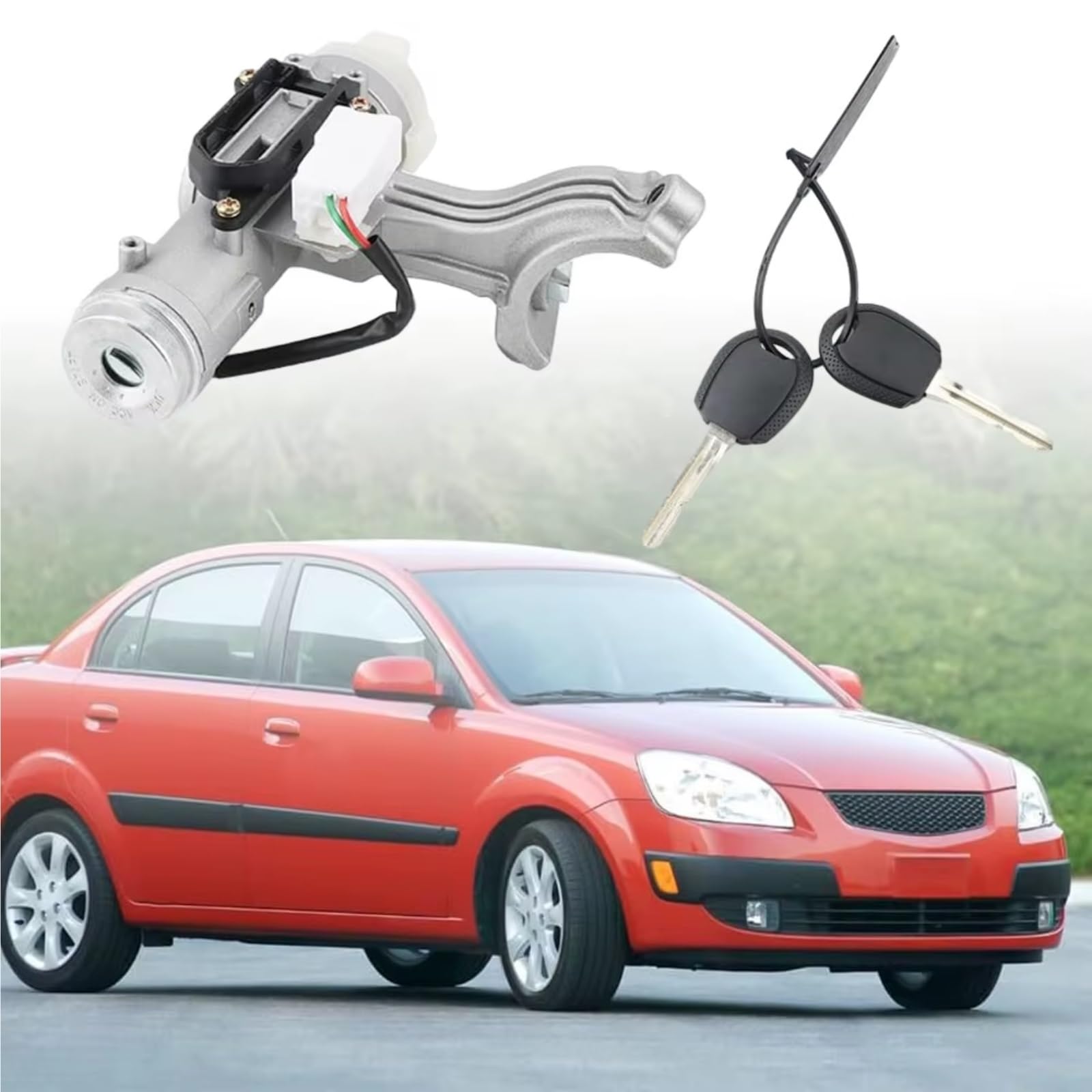 Cilindro Della Serratura Dell'interruttore Di Accensione Con 2 Chiavi Compatibile Con Kia Per Rio 2006 2007 2008 2009 819001GL00 819001GB00