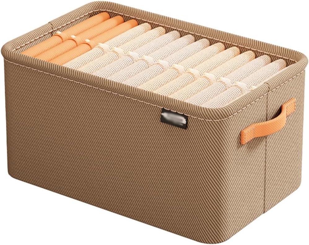 JSEIAJB Household Clothing Pants Storage Box Foldable Large Capacity T-Shirt Sweater Storage Wardrobe Clothing Box(42 * 28 * 25CM)