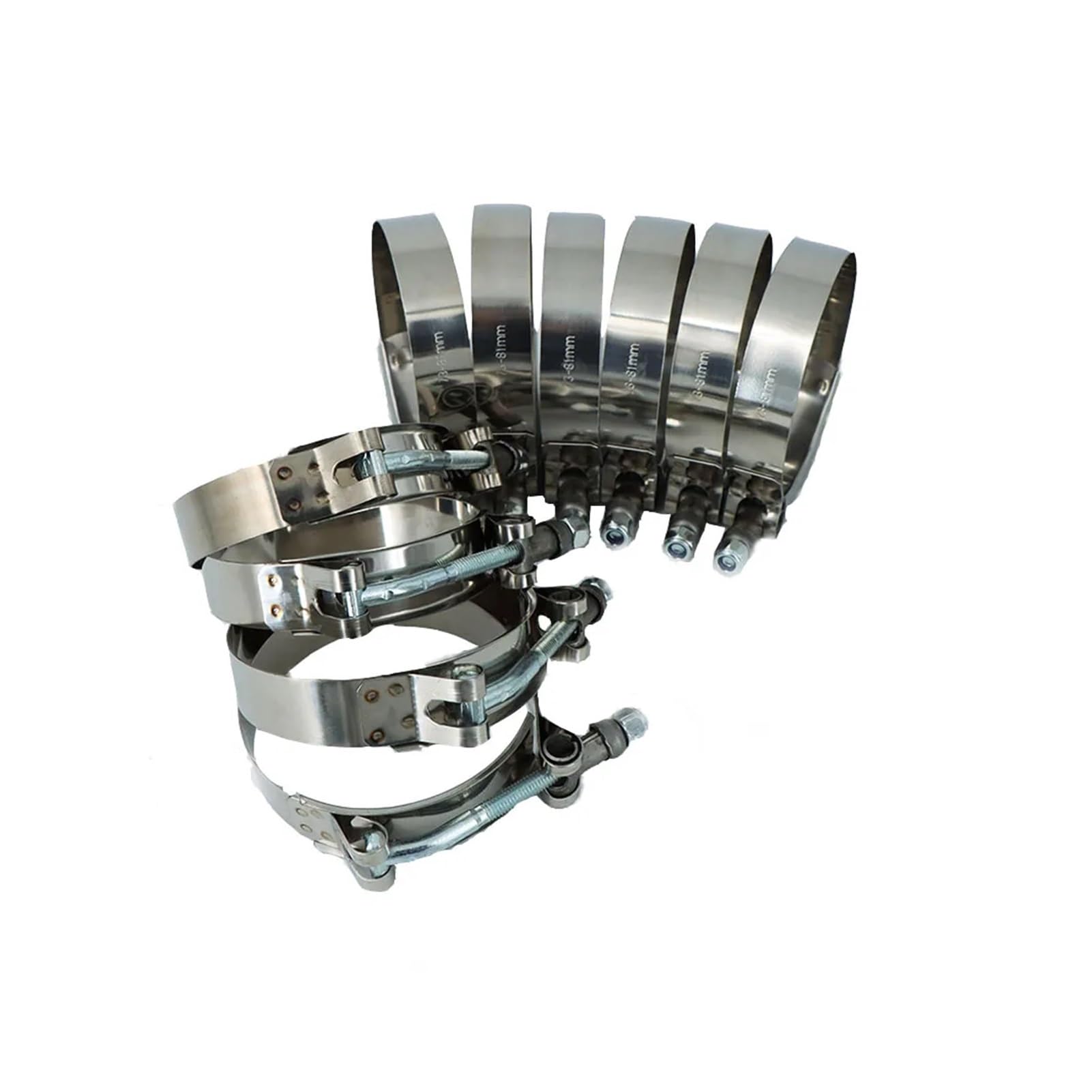 10 PZ 304 In Acciaio Inox T-Bolt Turbo Fascetta In SilconeT Bullone Morsetto T Fascetta Tubo Fascetta(54-62mm 10pcs)