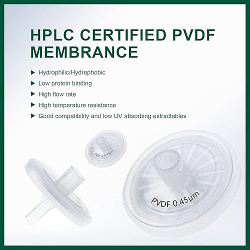 Miniatura 3 de Labfil Filtros de jeringa PVDF Hidrófilos de 0.984 in de diámetro 0,22 um Filtro de tamaño de poro no estéril para Scientic Lab Paquete de 20
