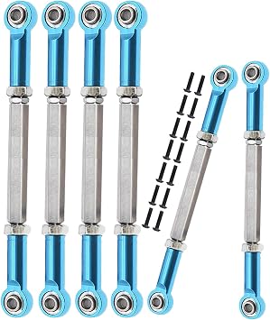 Turnbuckles Camber Links Upgrades Parts for Ecx 1/10 2WD Ruckus Axe Brutus Circuit AMP MT AMP DB AMP Crush K&N Torment,6PCS Aluminum Adjustable Turnbuckles,Replace ECX1046,Blue