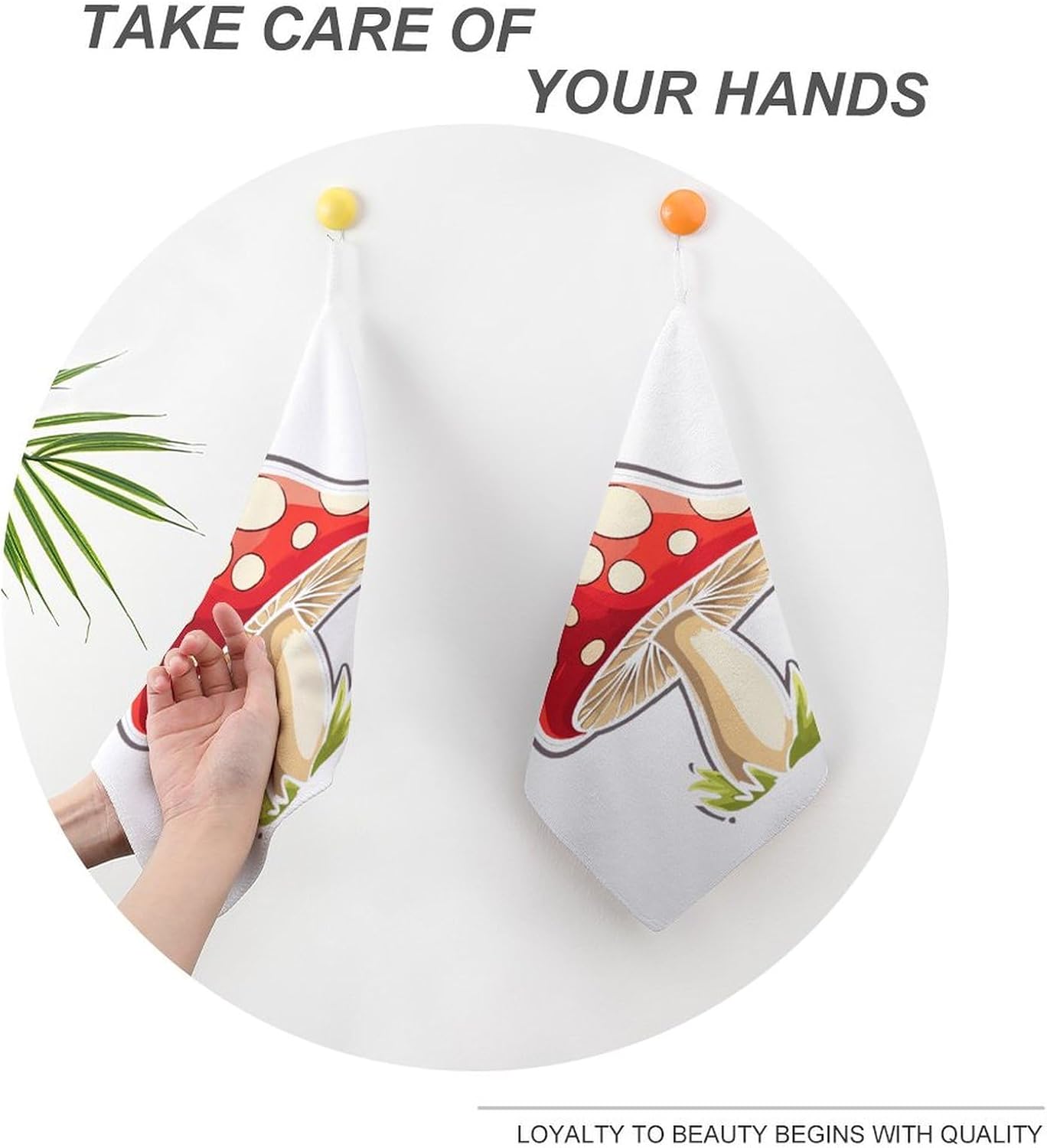 Magic Mushroom Towel Hand Towels Decorative Towel for Bathroom Kitchen Shower Gym 4PCS