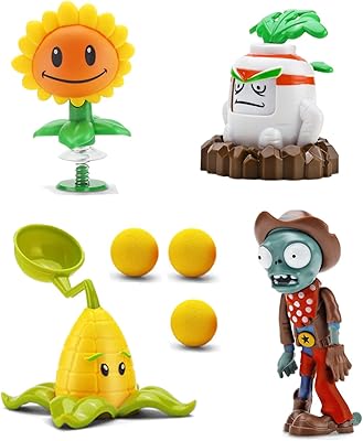 JHESAO 4 PCS Plants and Zombies vs Toys Action Figures Zombies PVZ Toys Sets 1 2 Series Great Gifts for Kids and Fans, Birthday and Christmas Party New