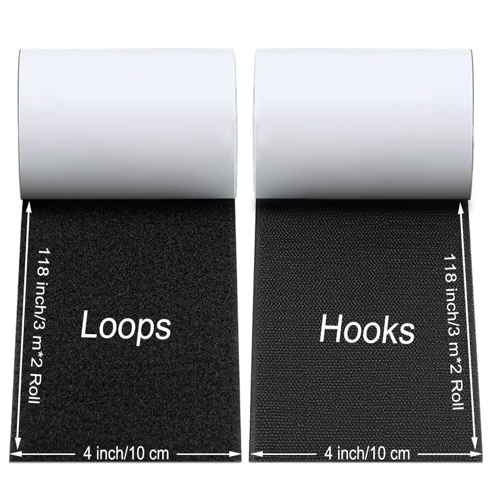 Coussin antidérapant, ruban auto-agrippant roulé avec adhésif pour réduire efficacement le glissement des coussins de canapé (10 cm x 6 m, noir)