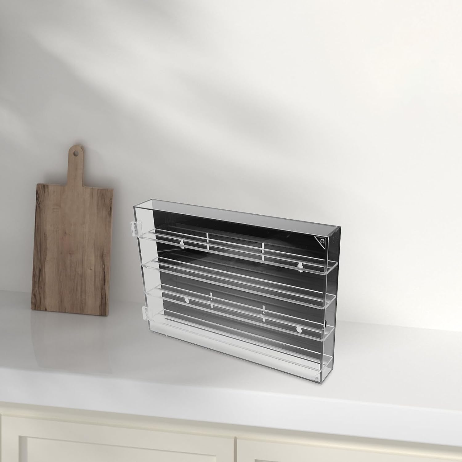 Acrylic Knife Storage Box Wall-mount Multi-layer Knife Display Rack Household Cutter Holder 13.76x9.43x1.89 Inches Organizer for Kitchen Collections