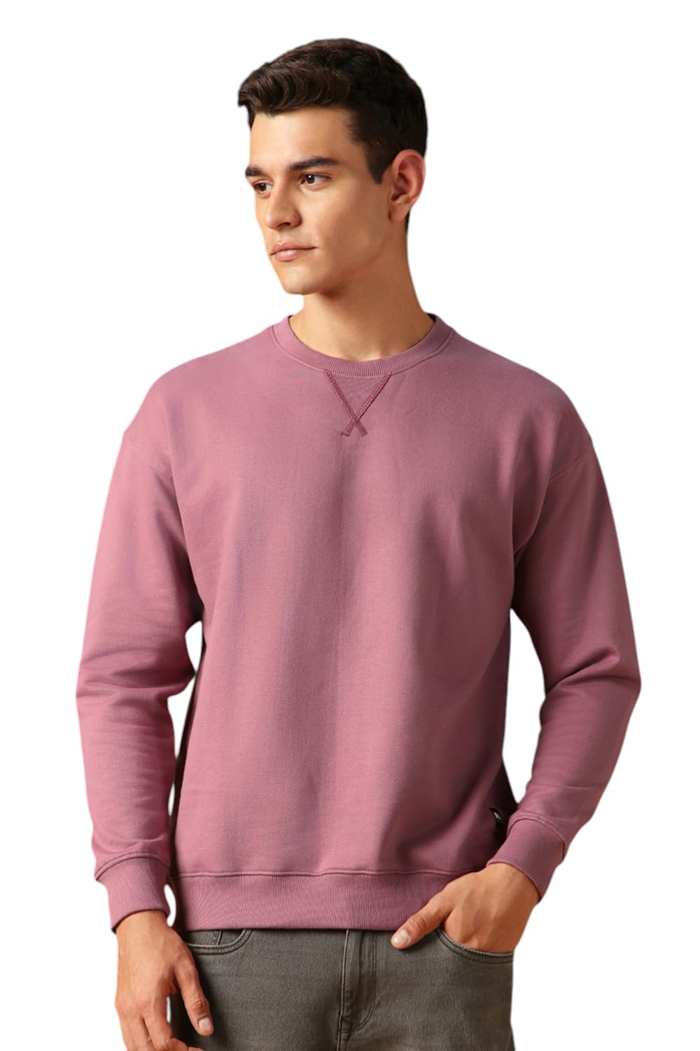 dennis lingo Men's Poly Cotton Crew Neck Solid Polycotton Regular Fit Full Sleeves Pullover Sweatshirts-picture-11