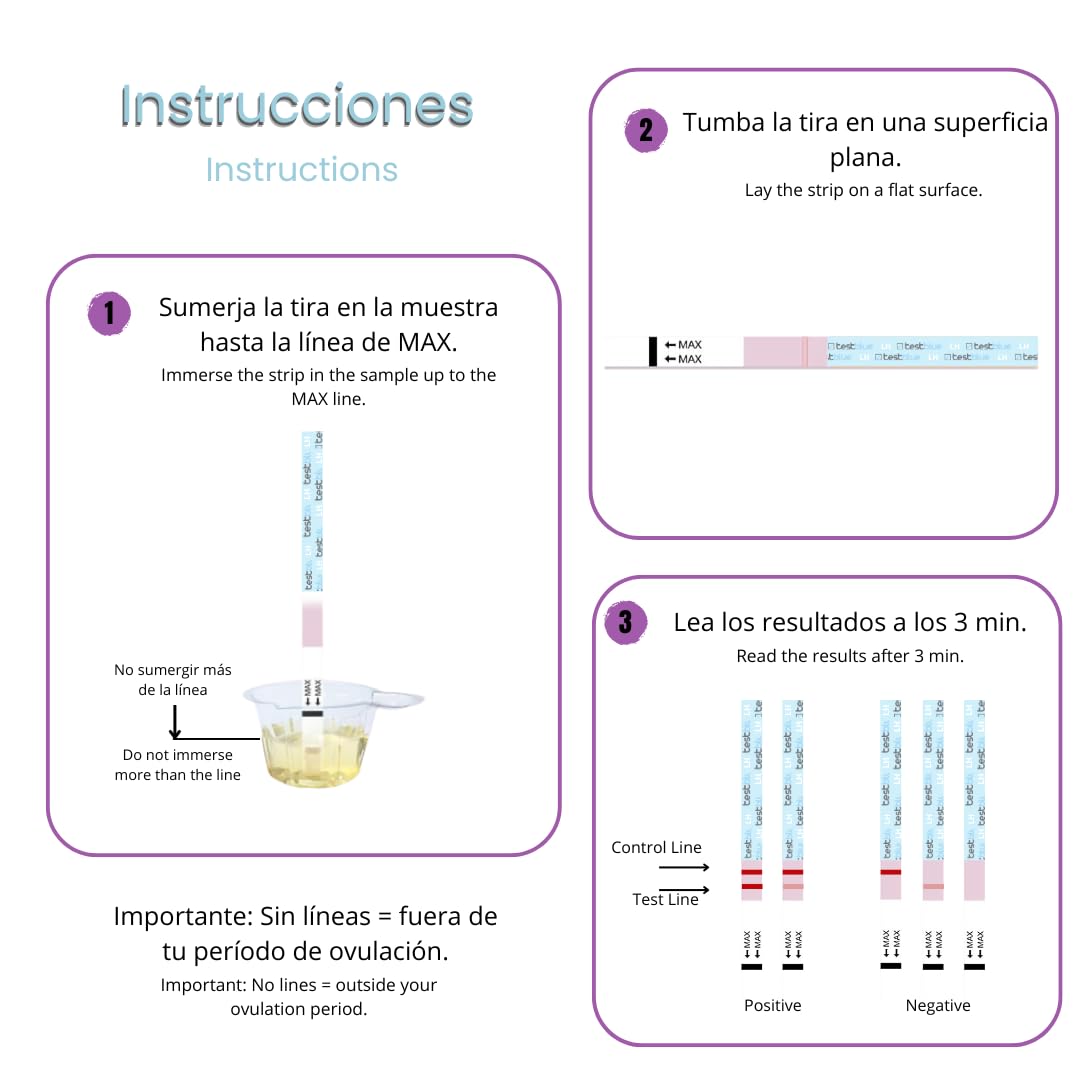 Test d'ovulation ultrasensible Pack de 100 | Test d'ovulation et de fertilité détecte vos jours les plus fertiles| Test d'ovulation rapide facile à utiliser avec des résultats précis