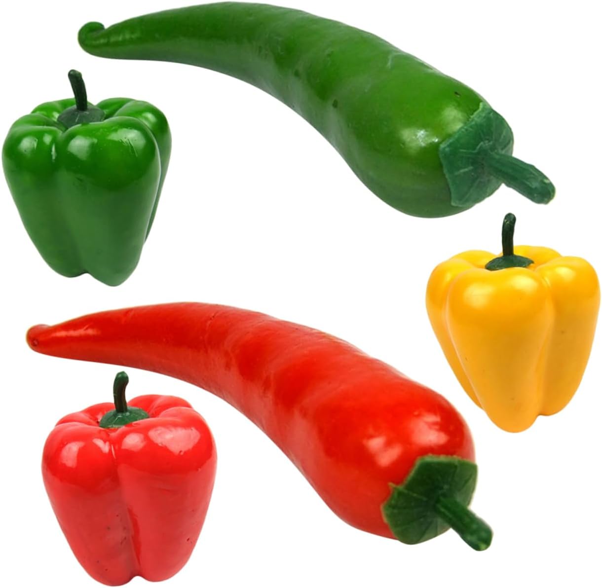 Ciieeo 25pcs Fake Chili Peppers Realistic Photo Props Artificial Peppers for Display Model Room Decor