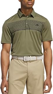 Men's Stretch Short Sleeve Chest Print Golf Polo Shirt