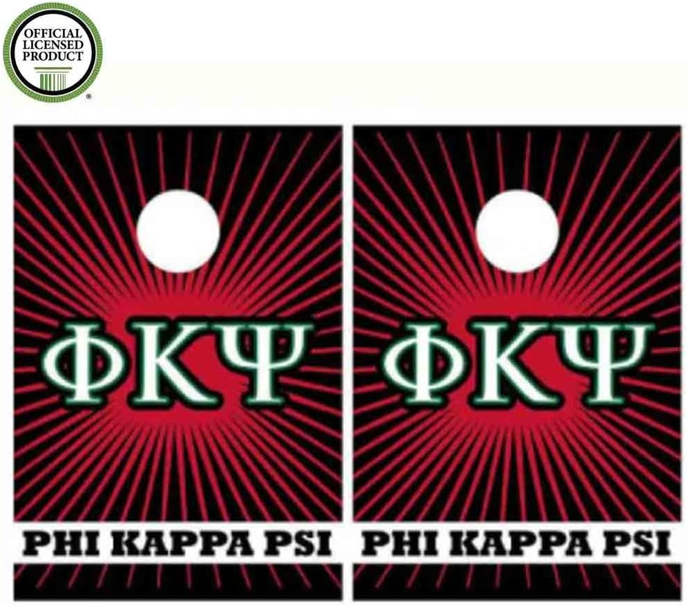VictoryStore Cornhole Games - Phi Kappa Psi Cornhole Bag Toss Game 8 Bags Included, Officially Licensed, Great for Phi Kappa Psi Rush