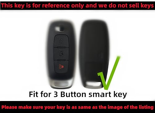 Miniatura 3 de Funda de goma de silicona para llavero compatible con Nissan Pathfinder Rogue (3 botonesTPU, negro verde)