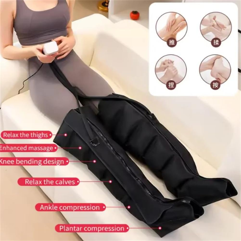 Massaggiatore avanzato per Gambe Piedi Pressione d'Aria con Telecomando - impastamento Profondo Compressione per Il rilassamento dei Polpacci 3 modalità in 1 Schermo Touch a LED