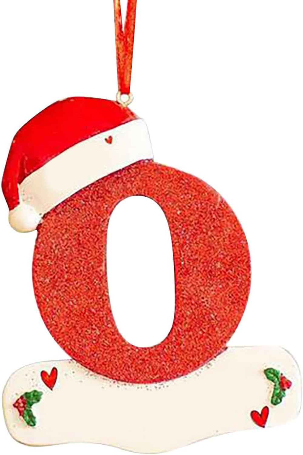 Christmas Initial Letters Ornaments Personalized DIY Red Hat Letters Ornaments Christmas Tree Pendant Decoration Xmas Hanging Decor (O)