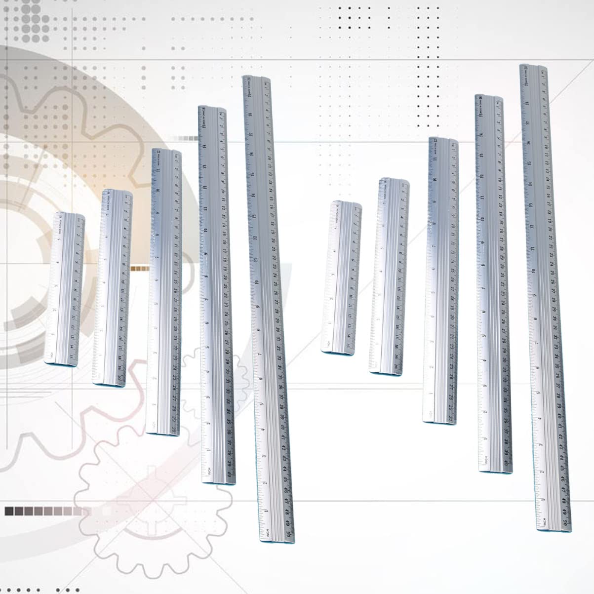 NUOBESTY 30pezzi Righelli Alluminio Da Righello Metallico Durevole Per Ufficio e Scuola Per Kit Di Cancelleria Per Studenti e Professionisti