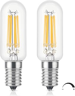 DiCUNO Microwave Light Bulbs 40W, E17 Dimmable LED Bulb, Warm White 2700K, 400LM, E17 Intermediate Base Incandescent Replacement for Under Range Hood, Over Stove, Refrigerator, 2 Pack