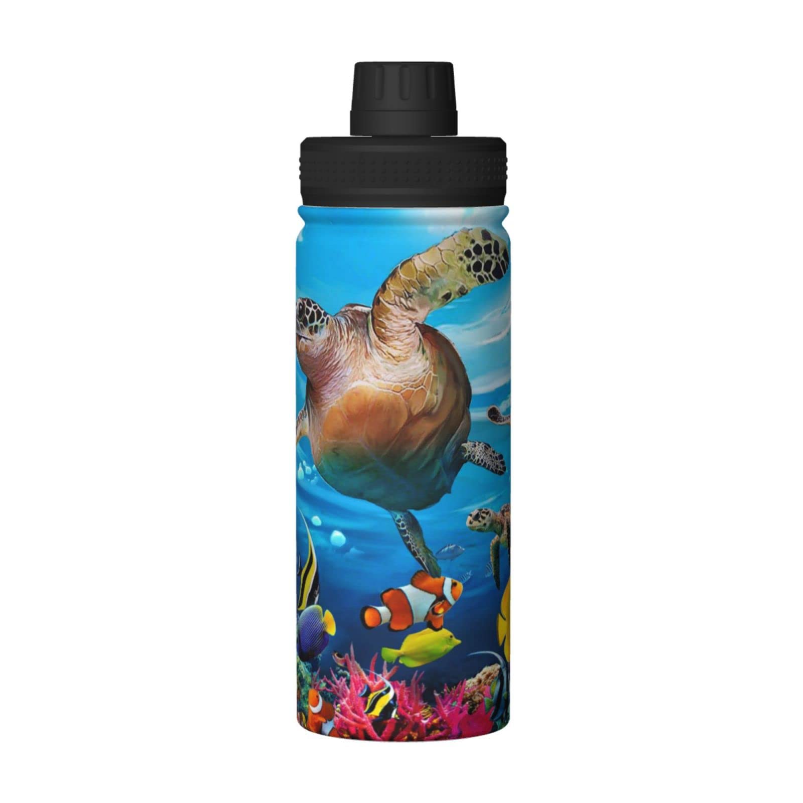 Ocean Sport Trinkflasche, 530 ml, isolierte Edelstahl, auslaufsichere Wasserflasche für Reisen, Fitnessstudio, Büro
