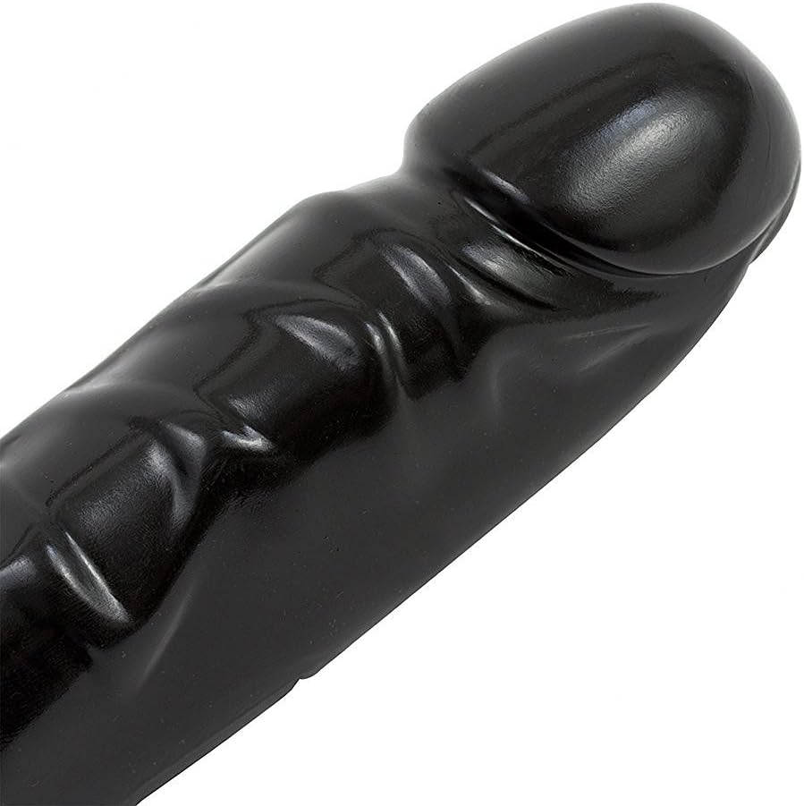 Doc Johnson Classic - Jr. Veined Double Header - 12 Inch - Double-Sided Dildo - Black (0212-03-AM)