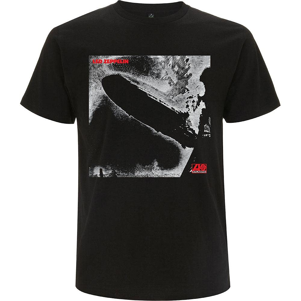 Led Zeppelin Men's Ledzeppelin_1 Remastered Cover_Men_BL_TS:1XL Regular Fit Crew Neck Short Sleeve T - Shirt, Black (Black Black), X-Large (Manufacturer Size:X-Large)
