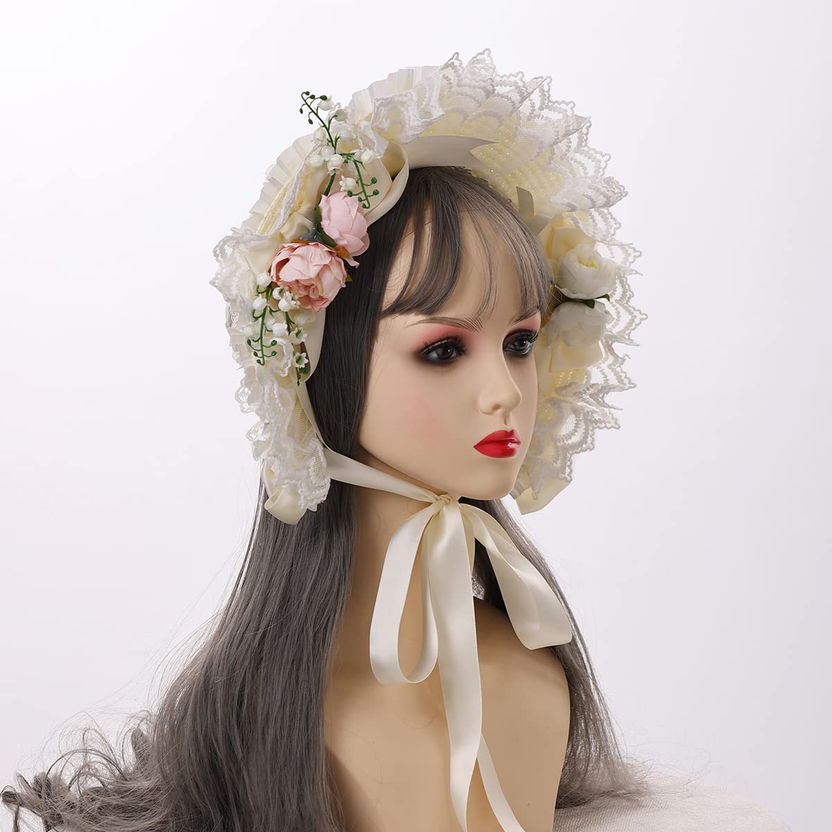COSDREAMER Cappelli vittoriani per ragazze e donne, con fiori in pizzo