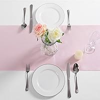 Vista 9 de Manyshofu 12Pcs Satin Orange Table Runner - 12 x 72 Inch Long Size, Party Table Runner Decor Bright & Smooth Wedding Decorations Table Runners for