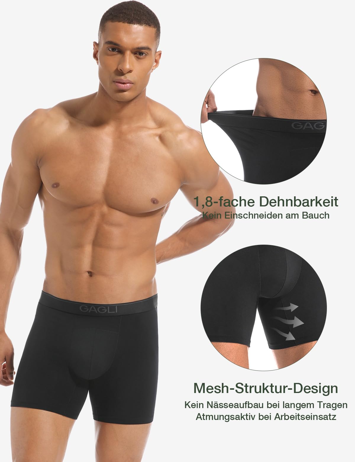 Boxershorts Herren - Bequeme Modal Unterwäsche Atmungsaktiv Unterhosen | Herren Unterhosen Männer Underpants Feuchtigkeitstransport, ComfortFlex-Bund