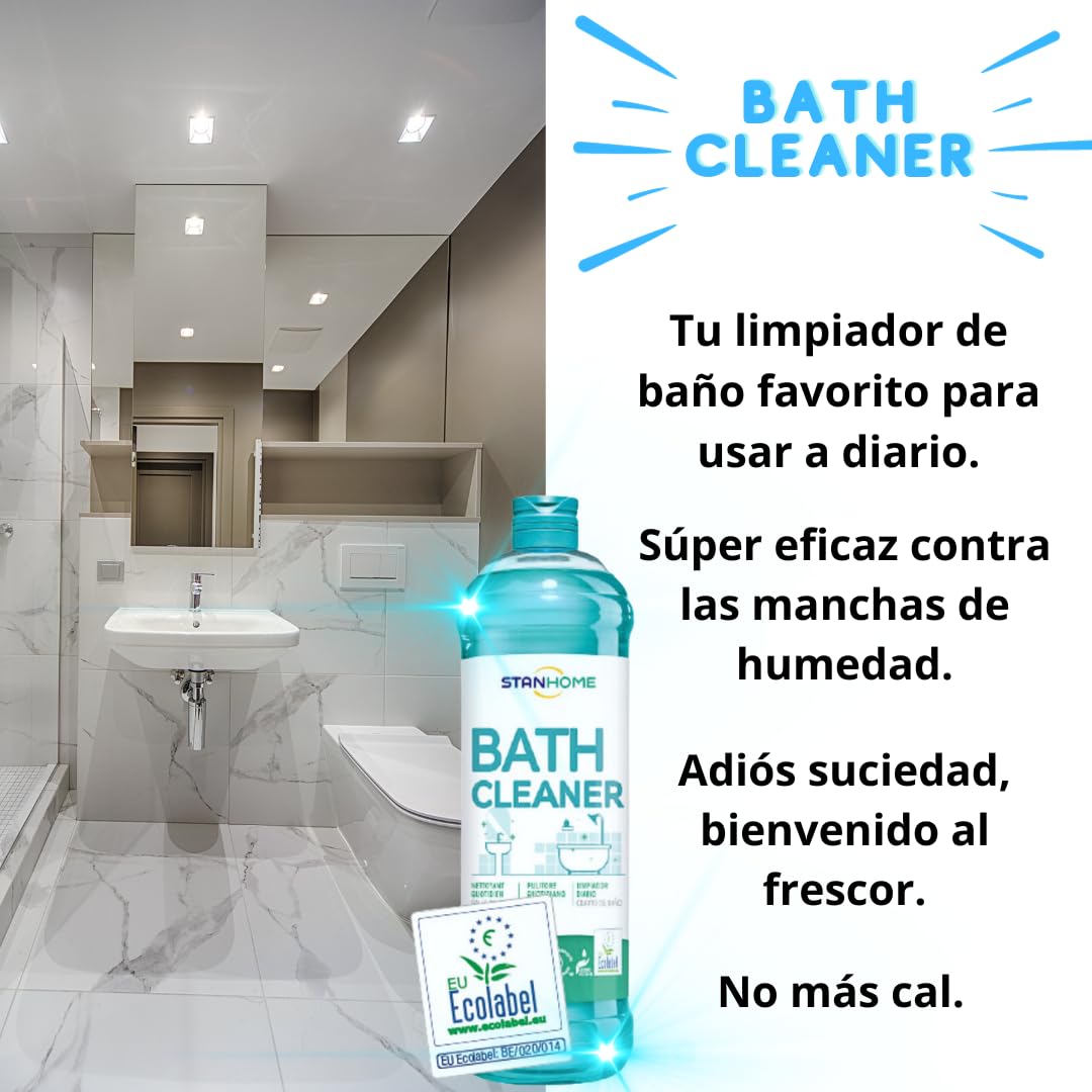 Stanhome Bath Cleaner e Panno Panno Scratchy Cloth, Pack Pulizia Bagno Anticale Disincrostante, Rimuove sporco e macchie, dona lucentezza alle superfici (1000 ml)