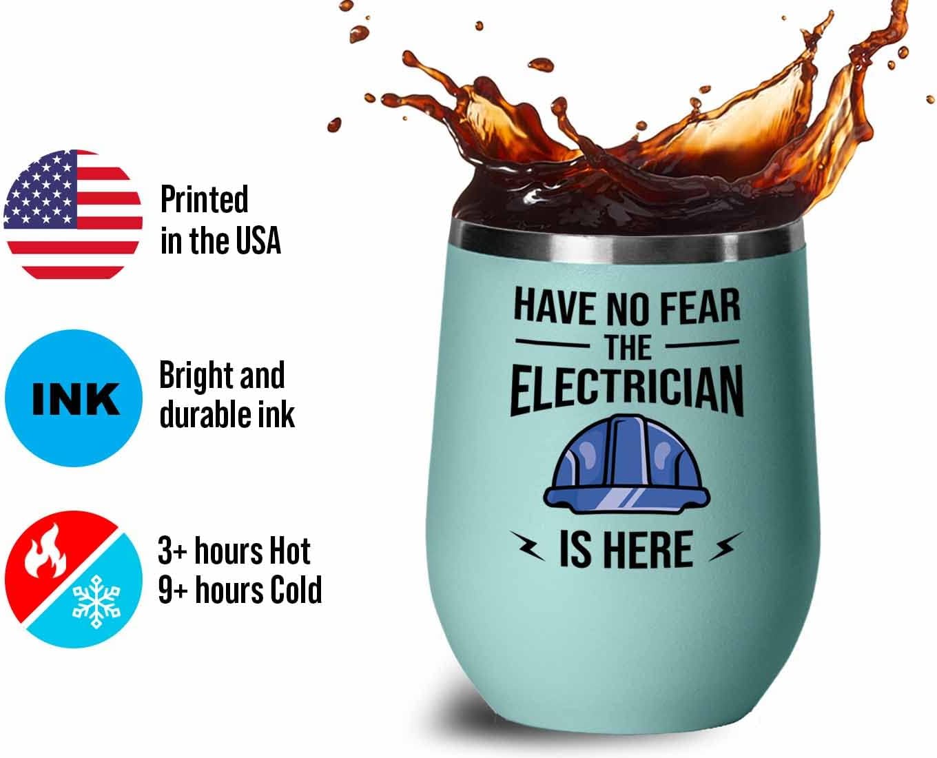 Electrician Teal Edition Wine Tumbler 12oz - Have No Fear - Electrical Engineer Technician Electronica Lineman Funny Electronics Expert image 4