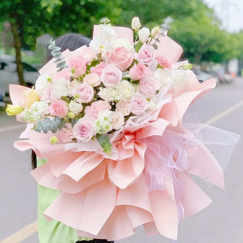 Miniatura 8 de XICHEN 20 hojaspapel de regalo de flores de estilo coreano, impermeable, papel de ramo de floristería, manualidades, papel de regalo ouya, 22.8 x