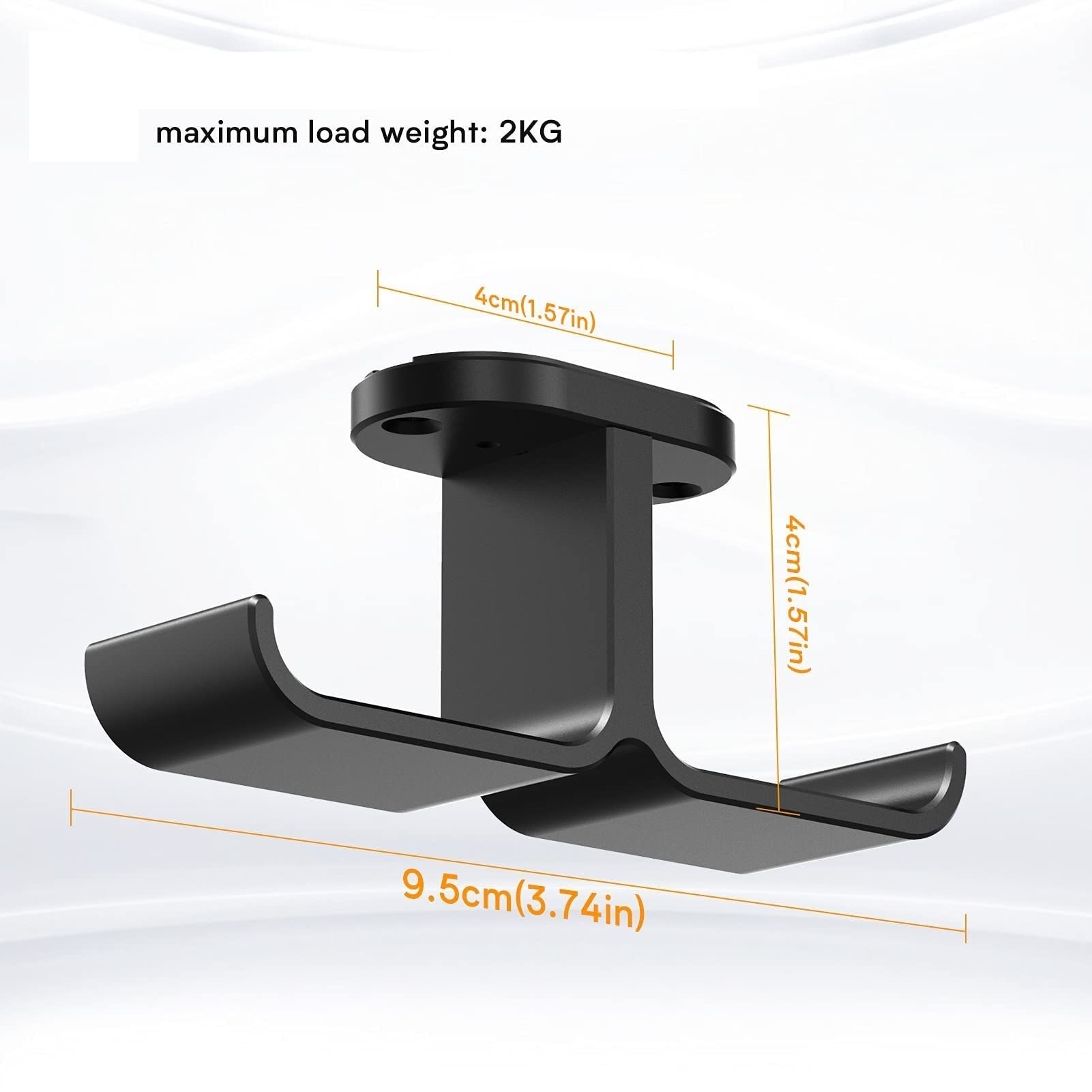 Gancio per cuffie, Gancio for cuffie Stand sotto la scrivania Gancio Rotazione a 360 ° Gancio for stantuffo a sfera Adesivo adesivo in alluminio Doppio supporto for cuffie Supporto for PC Accessori fo