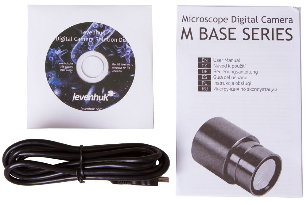 Cámara Digital Levenhuk M500 Base para Microscopios con el Software Necesario (Compatible con Mac, Linux y Windows)