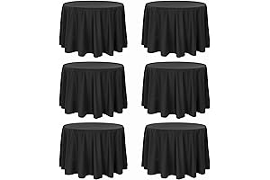6 Pack Black Round Tablecloths for Sophisticated Dining