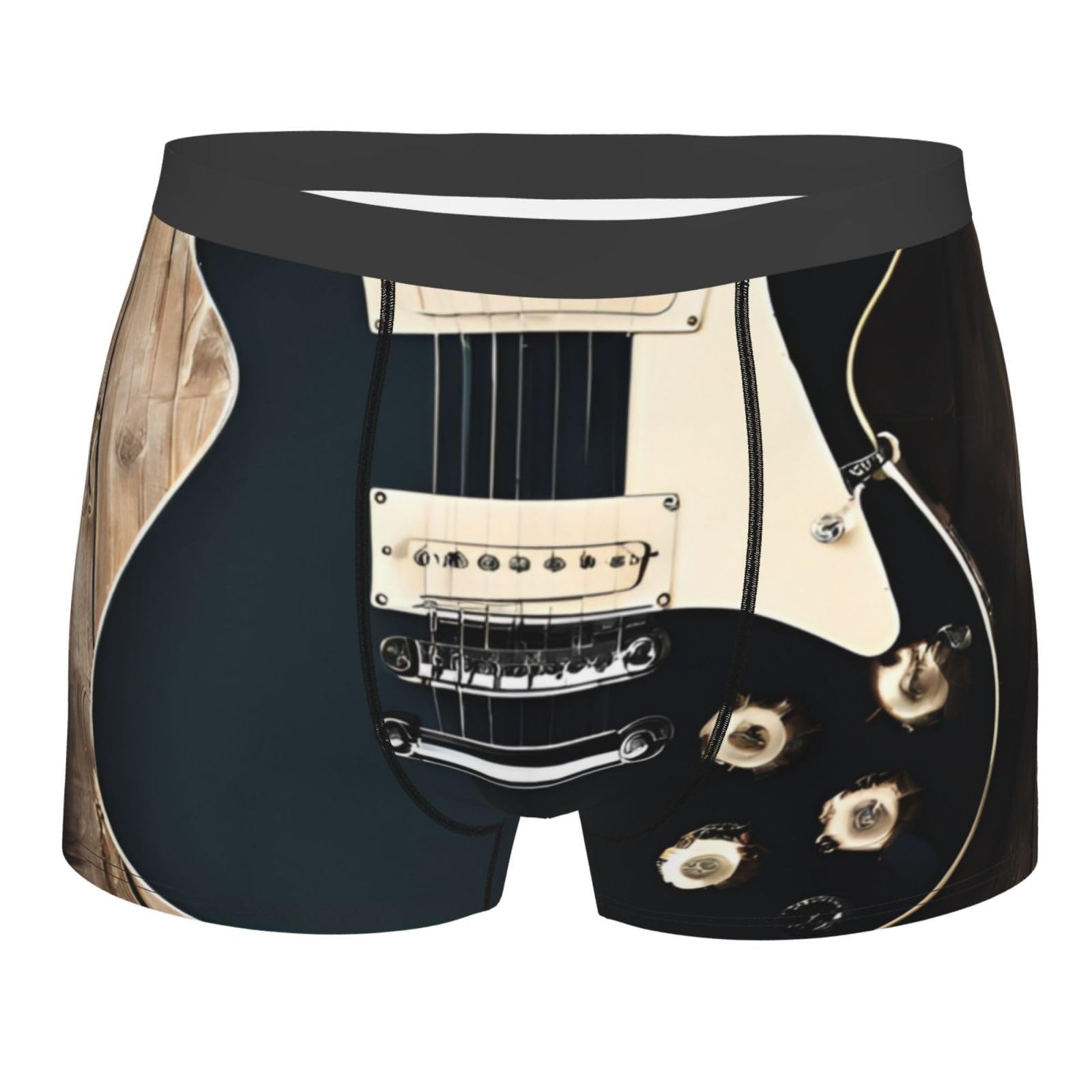 Kwqdozf Men's As Pic Novelty,Musical Guitar- Boxer Briefs,Comfort Fit Boxer Trunks With Soft Fabric,Stretch,Underwear For
