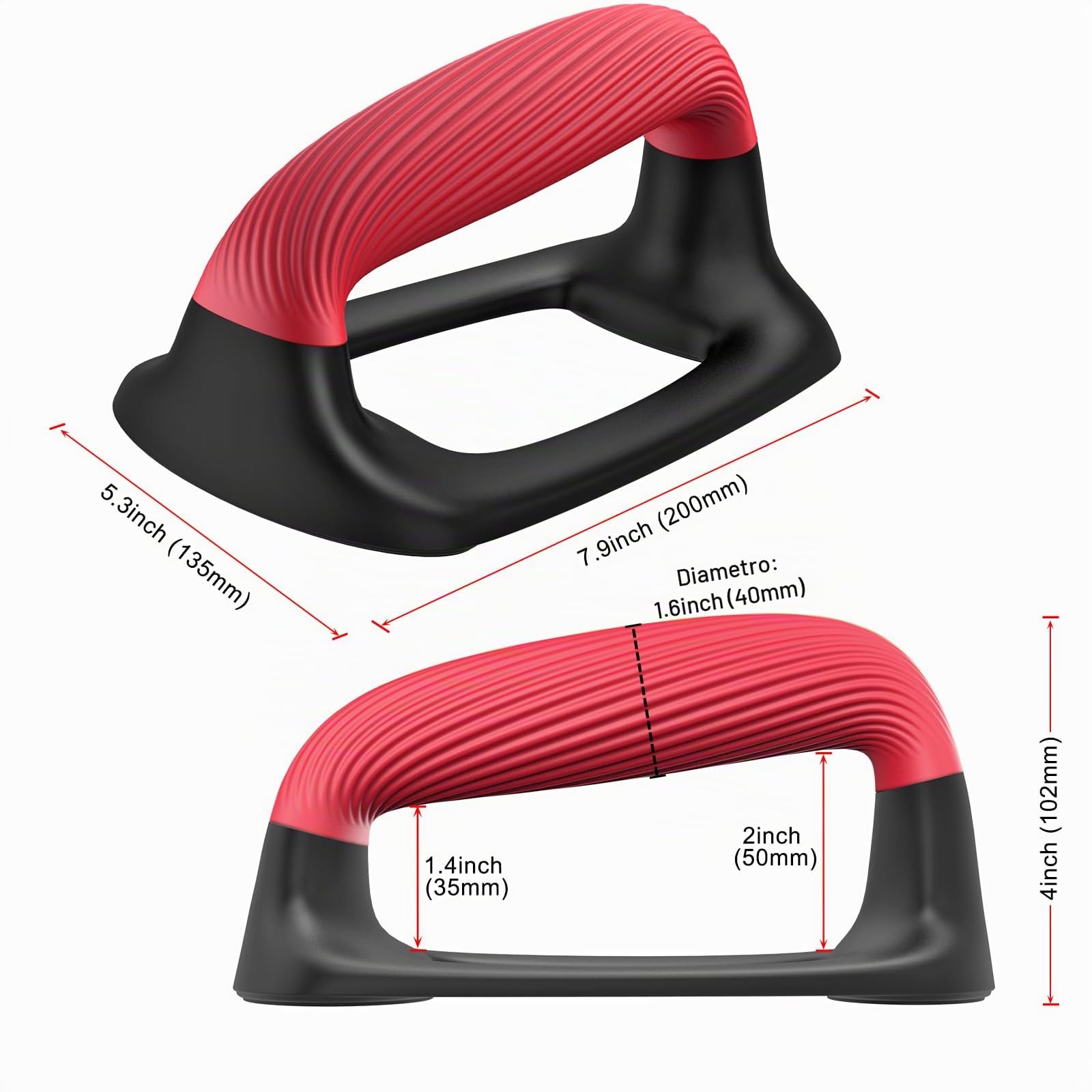 Kipika Barre per flessioni, supporto per flessioni con manico in plastica morbida ispessita, base stabile e antiscivolo, maniglie per flessioni, perfette per l'allenamento della forza del pavimento,
