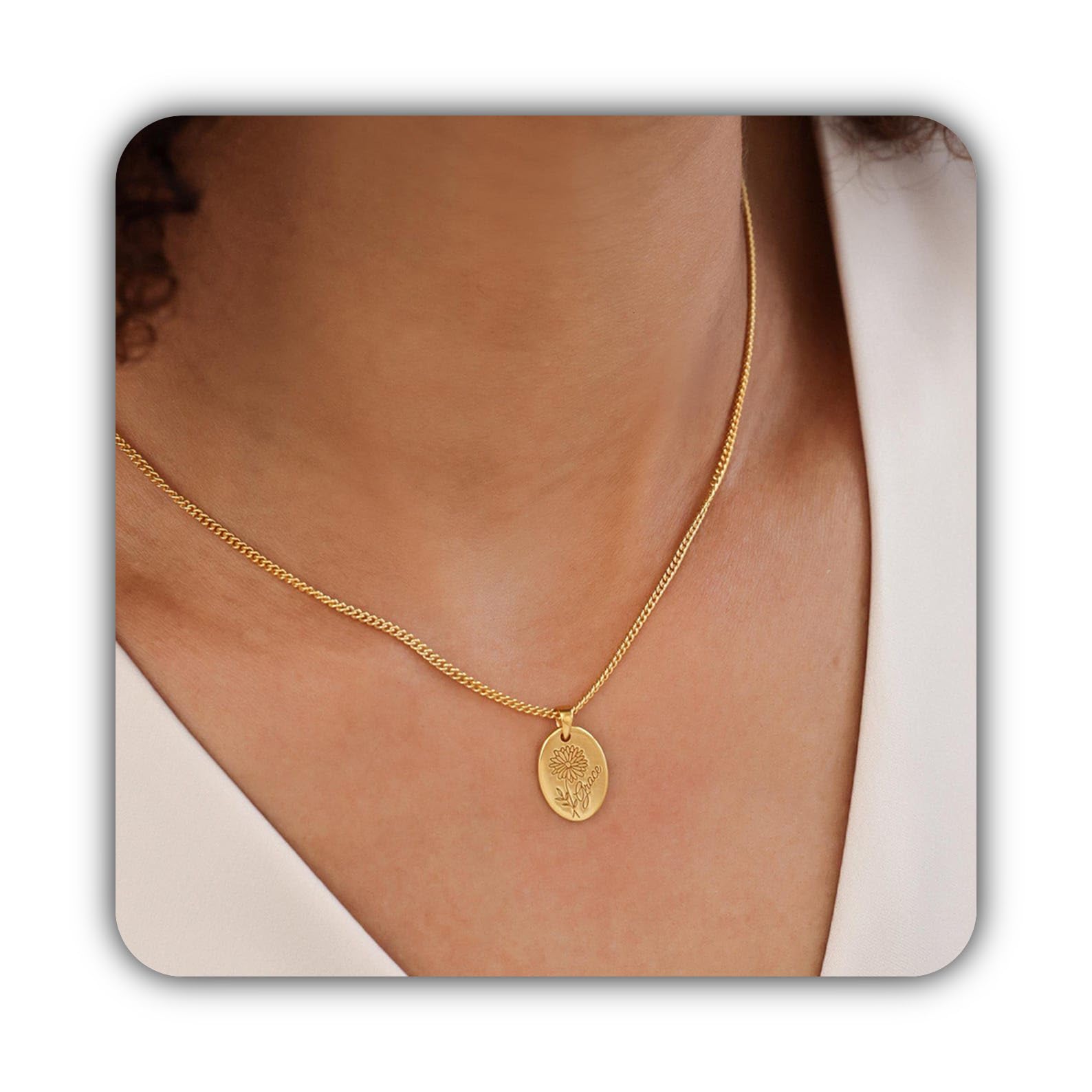 925 nomi personalizzati Collane Compleanno Festa della mamma Anniversario fatto a mano Nascita personalizzata Fiore con nome Collana argento sterling