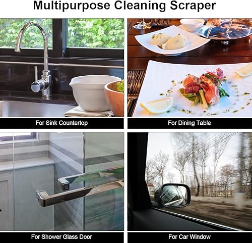 Miniatura 8 de windson Paquete de 2 mini raspadores de platos para ollas y sartenes, 1 escobilla flexible y 1 escobilla de fregadero con cepillo de encimera,