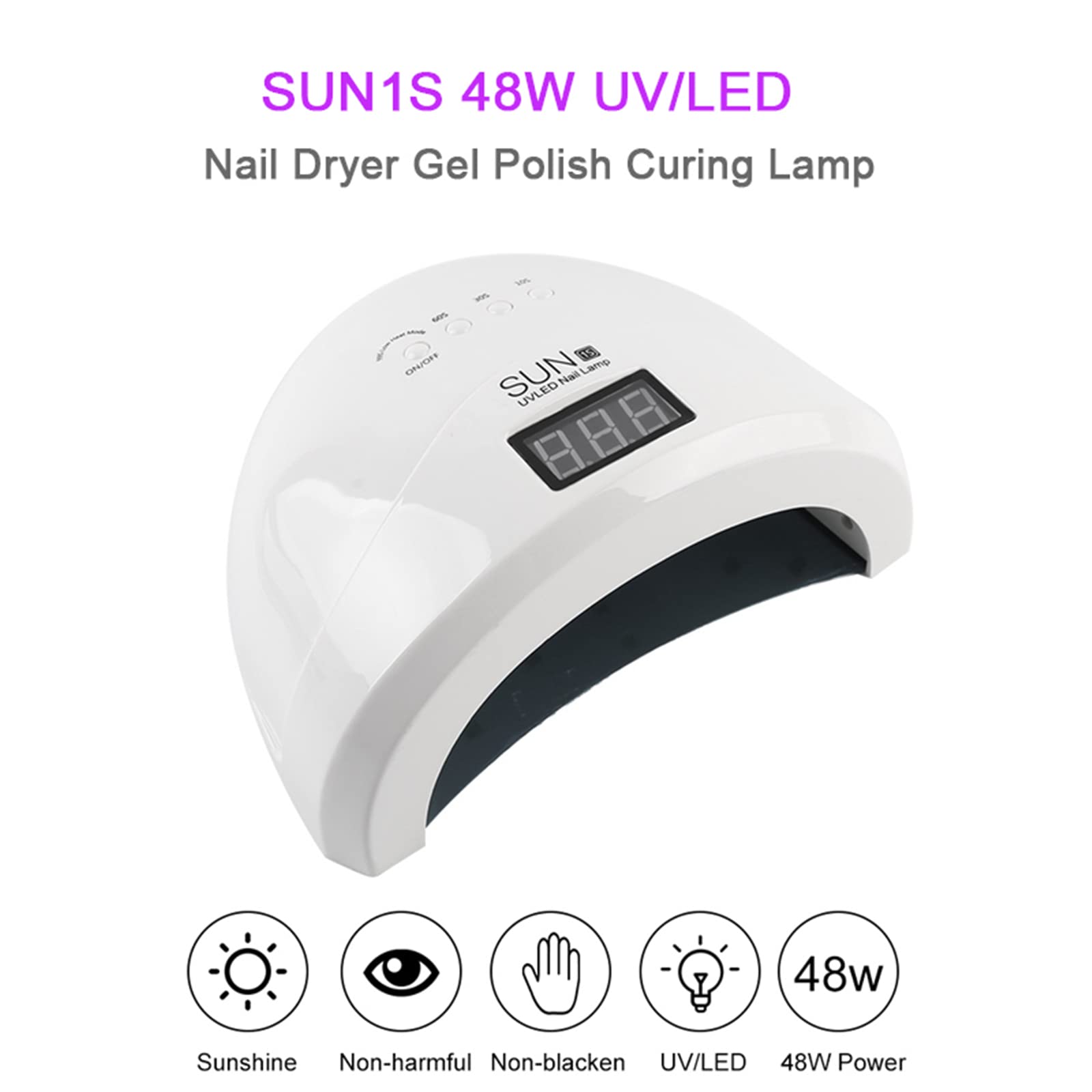 ZYC 48W SUN1S UV LED Lampada per Unghie per Tutti i gels 30 LED Polish Sun Light Timer 10/30 / 60S Automatic Inductio Timer Strumenti Manicure
