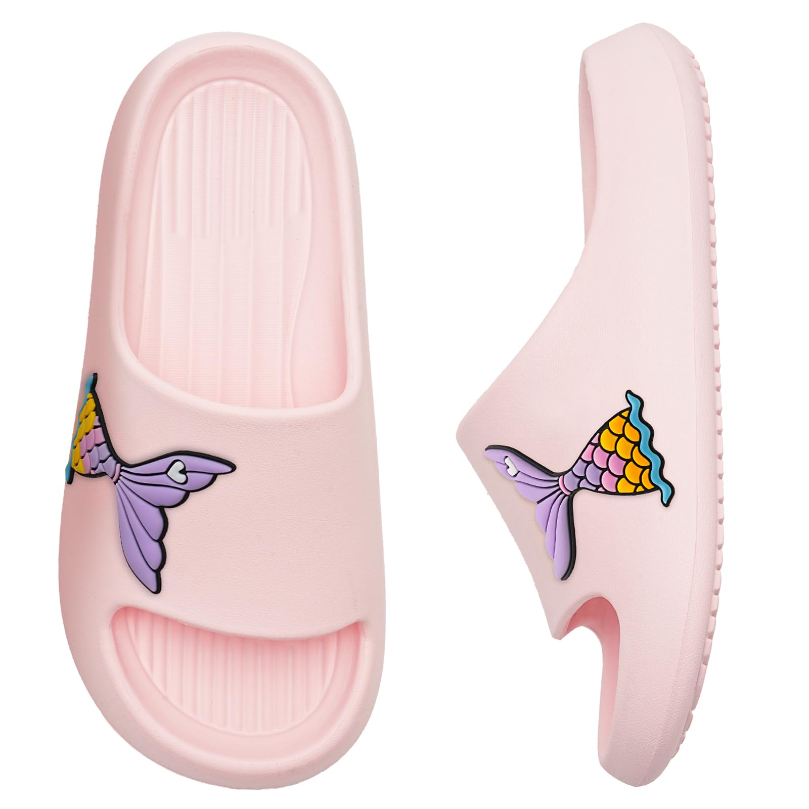 WateLves Badelatschen Kinder Badeschlappen Mädchen Jungen Dusch Badeschuhe Strand Hausschuhe Weiche Dicke Sohle rutschfest Schlappen für Drinnen und Draußen