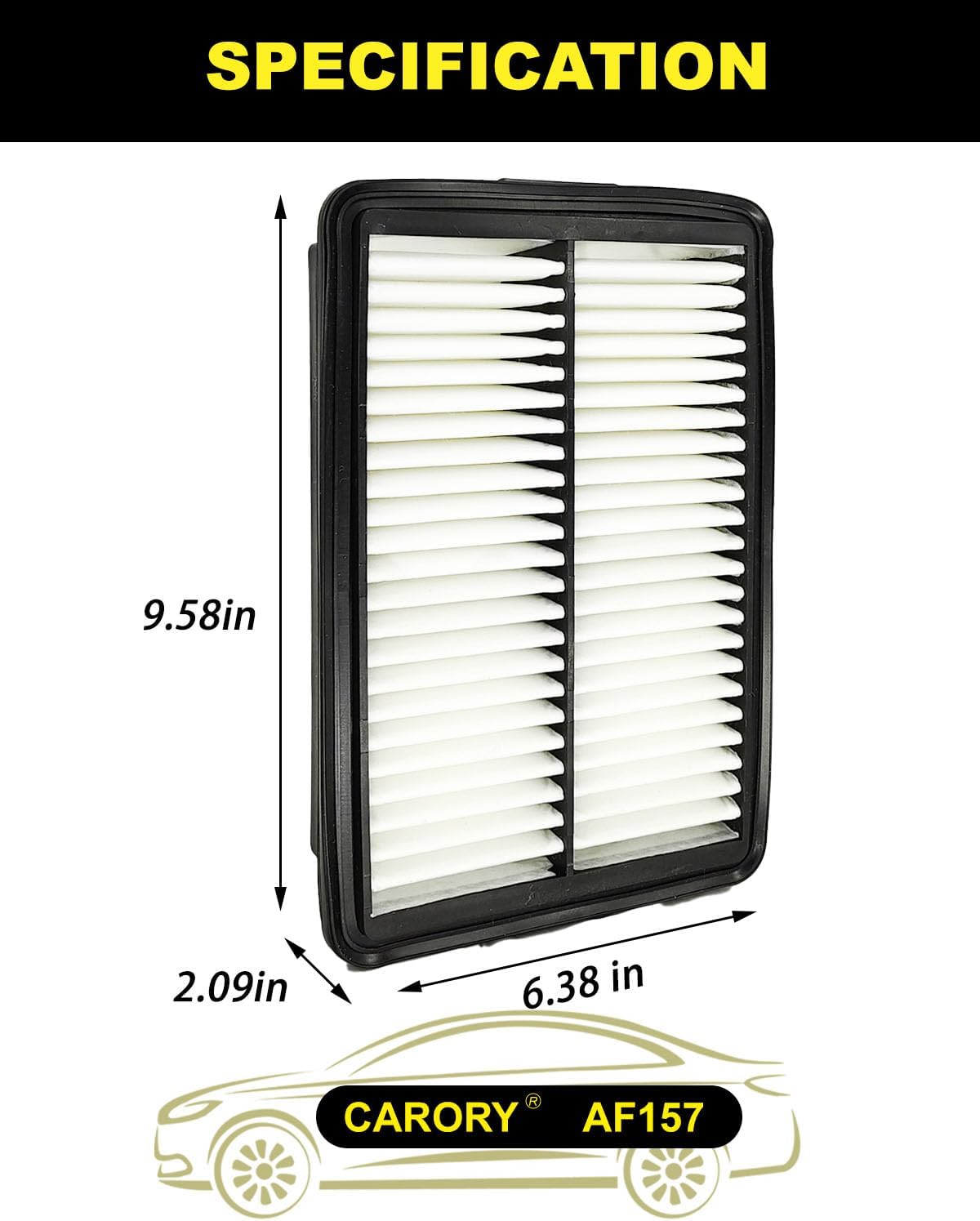 CARORY AF157 Engine Air Filter for Hyundai Elantra (2017-2020), Elantra GT (2018-2020), Kona (2018-2023), Veloster (2019-2021), Kia Forte (2019-2024), Forte5 (2020-2024), OE# 28113-F2000 image 2