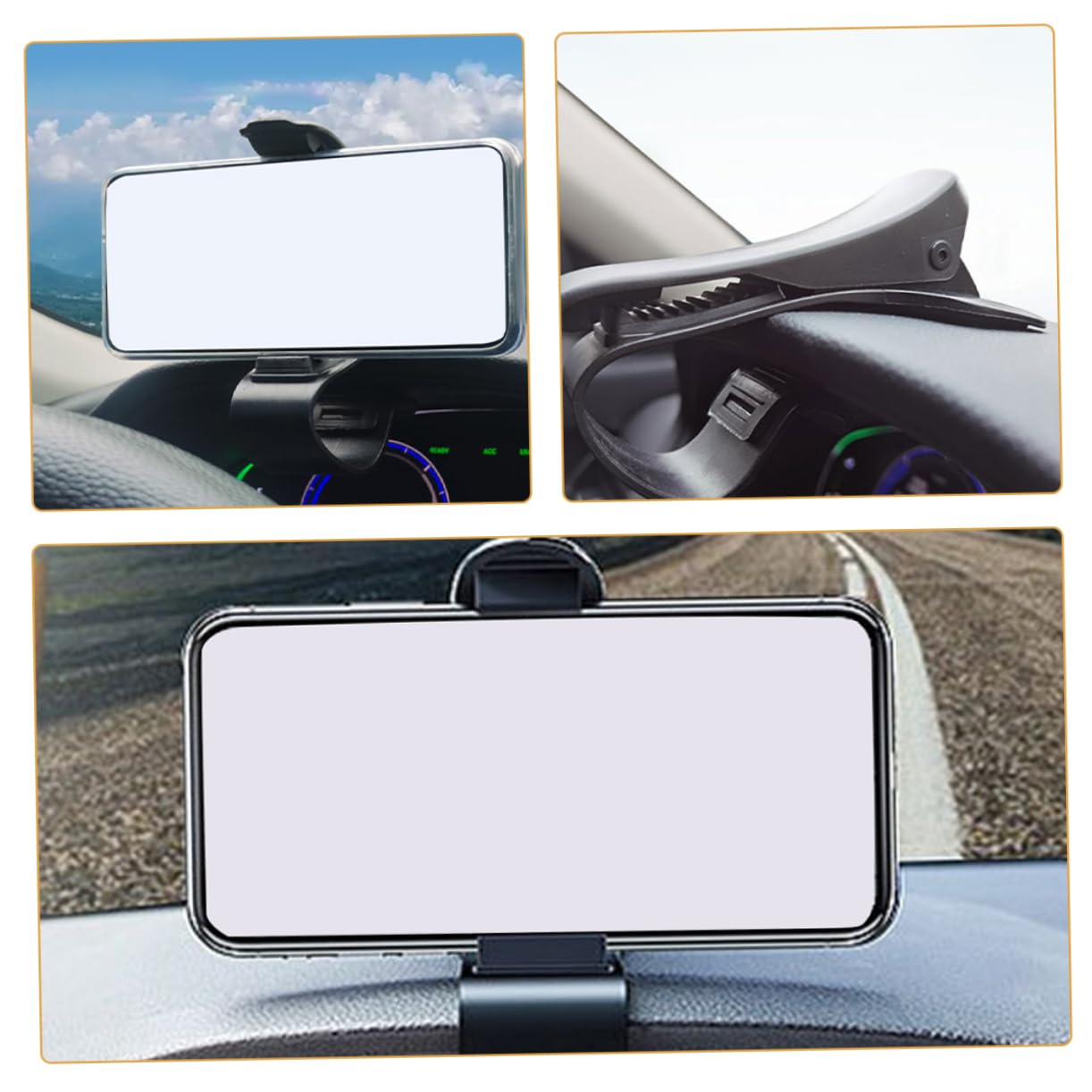 Hemobllo 3pezzi Supporto Per Smartphone Da Auto Porta Telefono Da Cruscotto e Pratico Per Tutti Modelli Di Cellulari