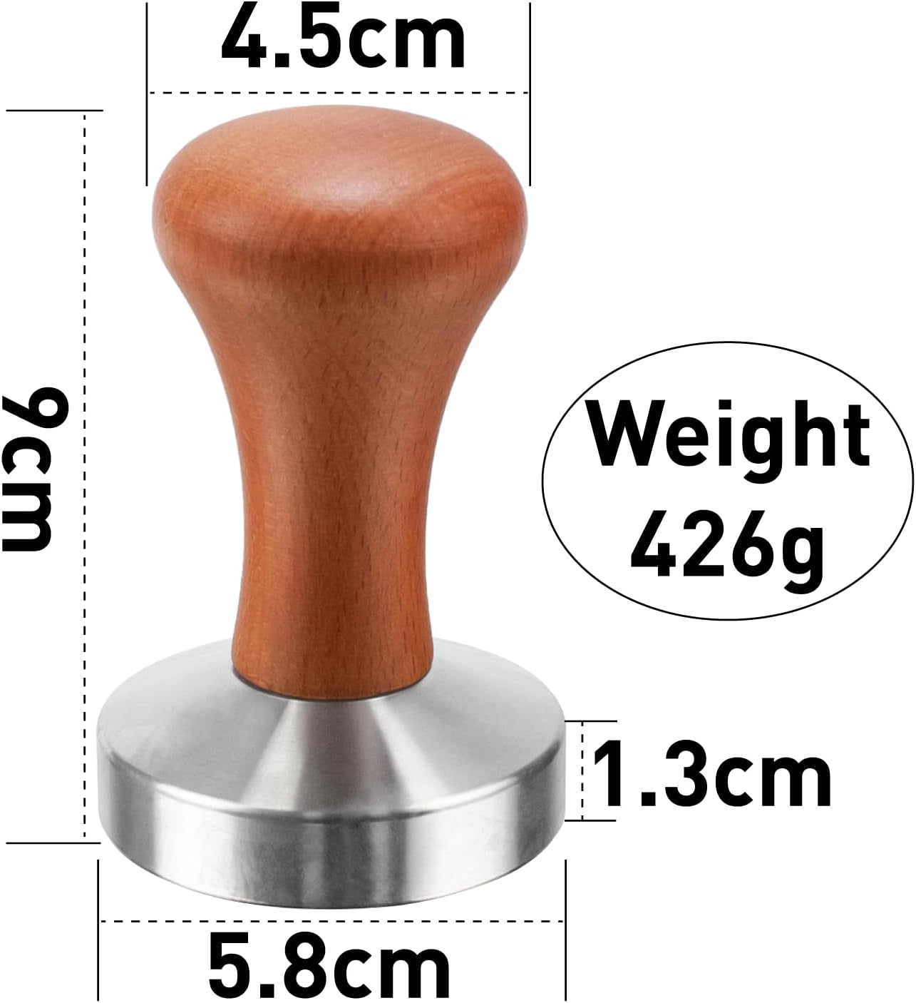 Espresso Tamper 58 mm, Coffee Tampers, Coffee Tamper with Wooden Handle and Silicone Mat, Coffee Tamper, Silicone Espresso Tamper, Coffee Stamp, Stainless Steel Barista Tools image 2