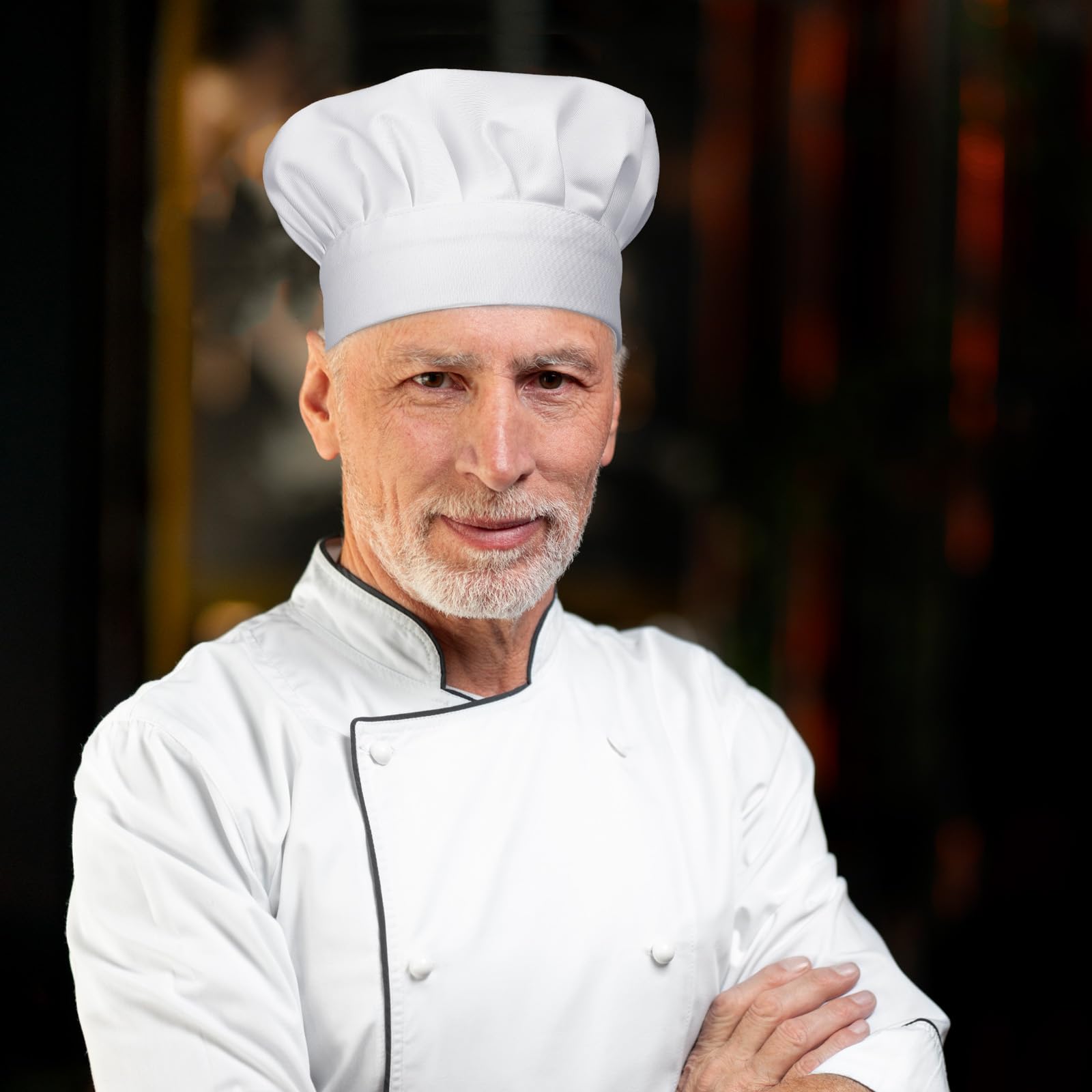 Czapka kucharska, biała, 2 sztuki, męska czapka kucharska, czapka kucharska, dla kobiet i dorosłych, uniseks, regulowana czapka kucharska, bawełniana czapka kucharska, profesjonalna czapka