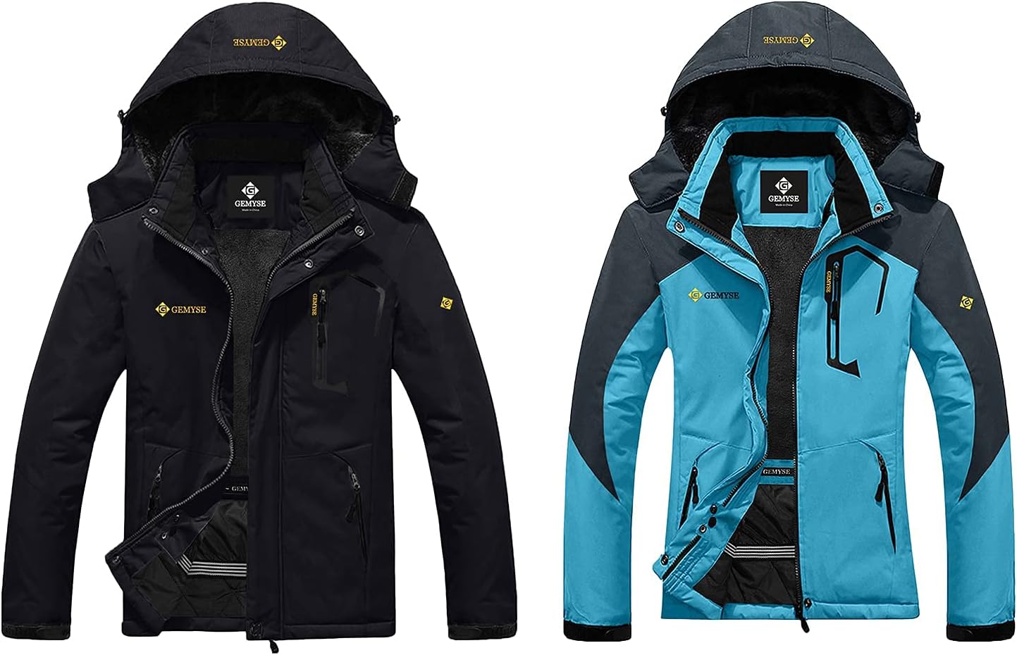 GEMYSE Mountain Waterproof Ski Snow Jacket Winter Windproof Rain Jacket (Large)