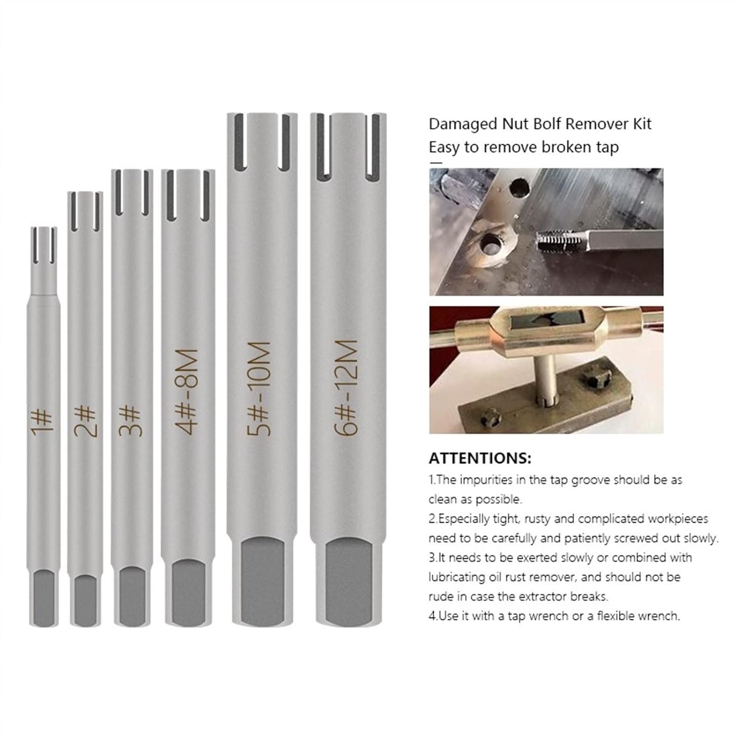 Damaged Screw Tap Extractor Broken Screw Tap Remover Tool Wrench Set Drill Bit 1Pcs (Size : M16)