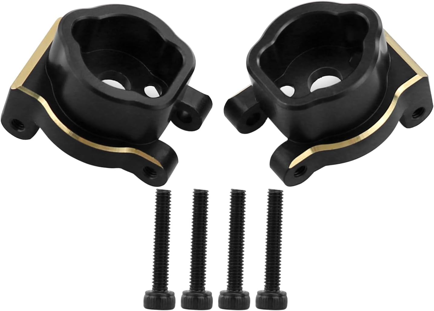 TRX4 TRX6 counterweight Black Coated Door Shaft, Brass Front and Rear Steering Knuckle counterweight Upgrade Parts, 2-Piece Set (Black #8)