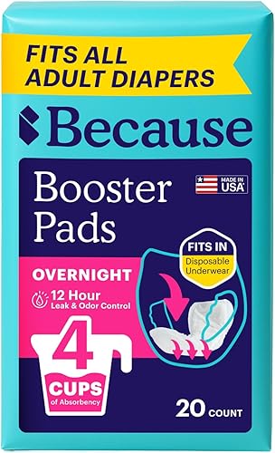 Miniatura 13 de Because - Almohadillas potenciadoras nocturnas que se ajustan a todos los pañales para adultos, ayuda a mantener tu pañal para adultos activo toda