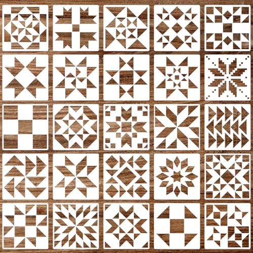 Barn Quilt Stencil 6inch Quilt Block Stencils Reusable Drawing Templates Stencils for Painting on Wood Canvas Fabric
