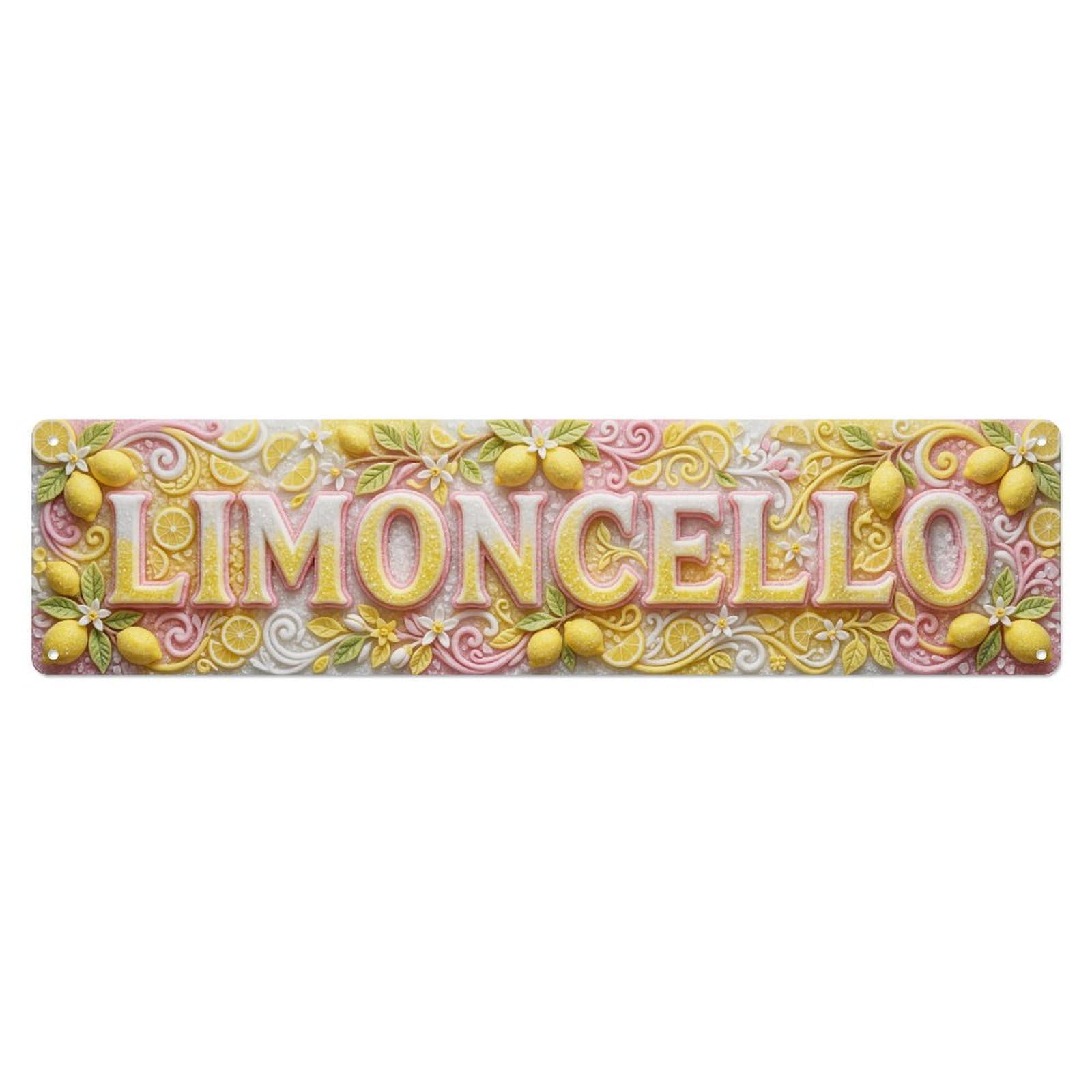 Limoncello Molded Sugar Bar Metal Tin Skinny Sign Plaque Wall Decor for Cafe, Club Bar, Office, Home Garden Metal Poster 4x16Inch