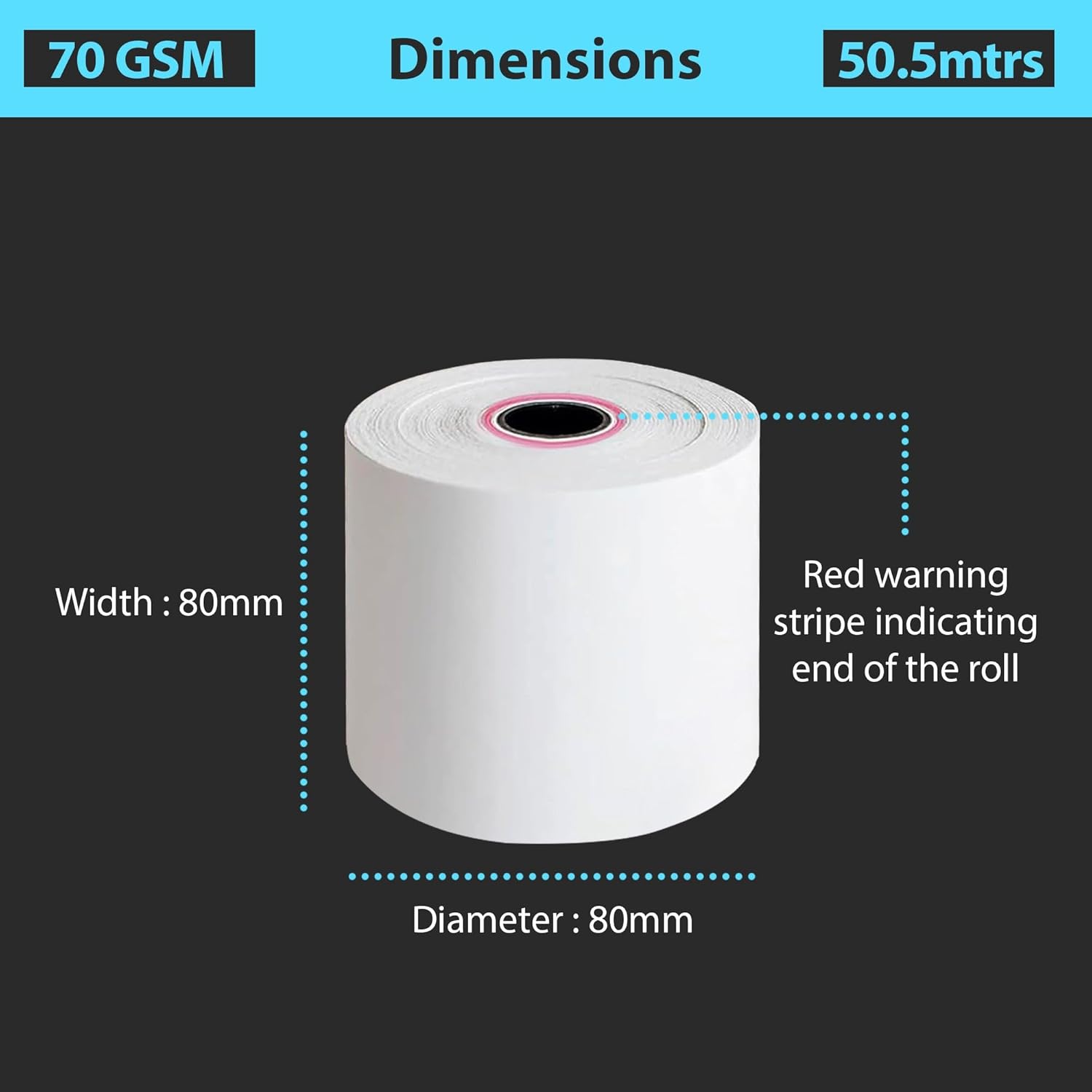 iSOUL 80X80mm Smudge Free Till Rolls for PDQ Machines 5 Pack Thermal Receipt Printer Rolls Card Machine Paper Rolls for Sam 4S POS-XQ1 Star Micronics TSP100 Series Bixolon SRP Citizen CT Flex Desktop
